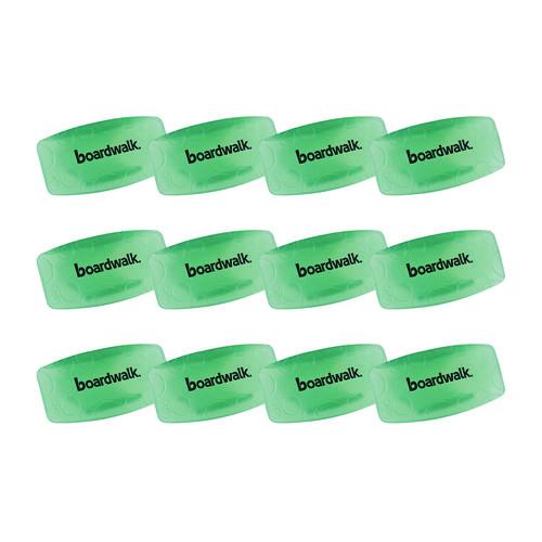 Image of Boardwalk® EBCP012I072M02AAS8000 Toilet Bowl Clip, Cucumber Melon Scent, Green, 12/Box