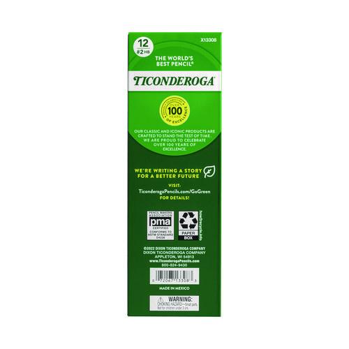 Image of Dixon® 133080002 Ticonderoga Beginners Woodcase Pencil with Eraser and Microban, HB (#2), Black Lead, Yellow Barrel, 12/Pack