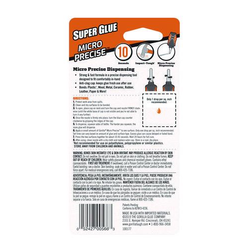 Image of GorillaÂ® Super Glue Micro Precise, 0.18 Oz, Dries Clear