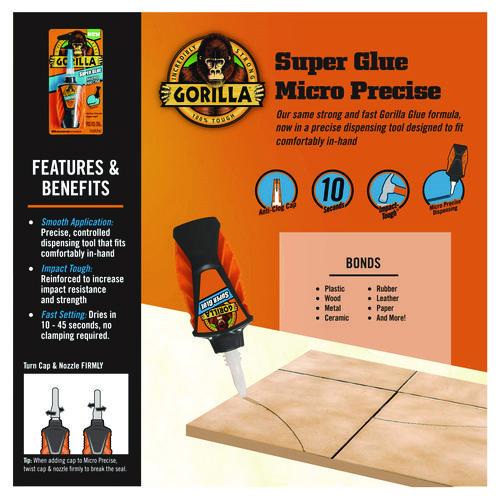 Image of GorillaÂ® Super Glue Micro Precise, 0.18 Oz, Dries Clear