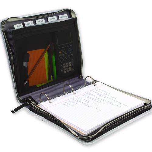 Image of Five Star® 29052IT8 Zipper Binder, 3 Rings, 2" Capacity, 11 X 8.5, Black/gray Accents