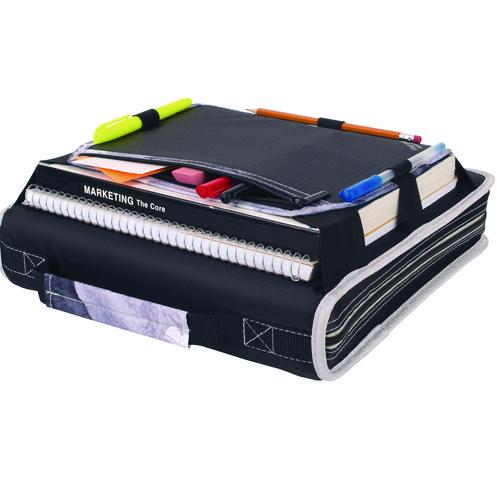 Image of Five Star® 29052IT8 Zipper Binder, 3 Rings, 2" Capacity, 11 X 8.5, Black/gray Accents
