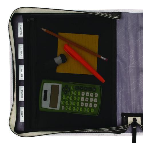 Image of Five Star® 29052IT8 Zipper Binder, 3 Rings, 2" Capacity, 11 X 8.5, Black/gray Accents