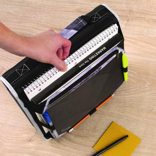 Image of Five Star® 29052IT8 Zipper Binder, 3 Rings, 2" Capacity, 11 X 8.5, Black/gray Accents