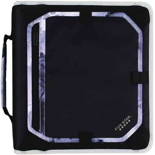 Image of Five Star® 29052IT8 Zipper Binder, 3 Rings, 2" Capacity, 11 X 8.5, Black/gray Accents