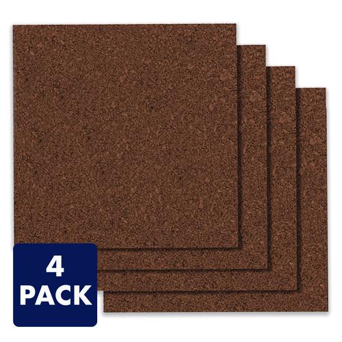 Image of Quartet® 101 Cork Panels, 12" x 0.38" x 12", Brown, 4/Pack