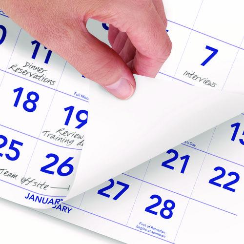 Image of AT-A-GLANCE® PM11-28 Deluxe Three-Month Reference Wall Calendar, Vertical Orientation, 12 x 27, White Sheets, 14-Month: Dec 2025 to Jan 2027