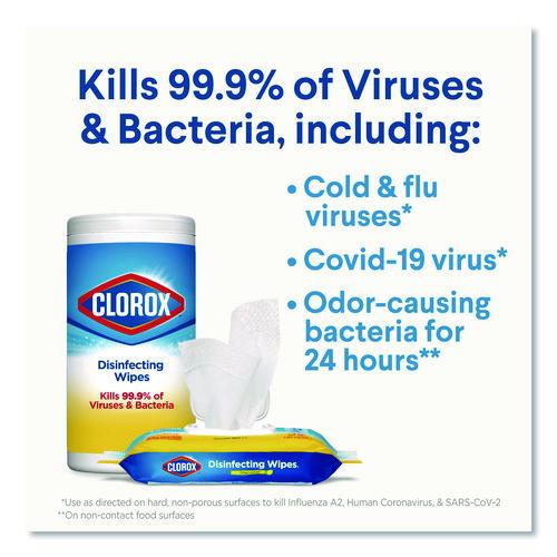 Image of Clorox® 01593 Disinfecting Wipes, Bleach Free Cleaning Wipes, 1-Ply, 7 x 8, Fresh Scent, White, 35/Canister