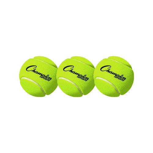 Image of Champion Sports Tennis Balls, 2.5" Diameter, Yellow, 3/pack