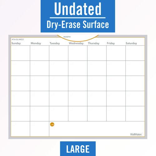 Image of AT-A-GLANCEÂ® Wallmates Self-Adhesive Dry Erase Monthly Planning Surfaces, 24 X 18, White/gray/orange Sheets, Undated