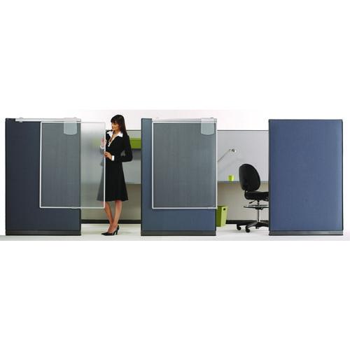 Image of Quartet® WPS1000 Workstation Privacy Screen, 36w X 48d, Translucent Clear/silver
