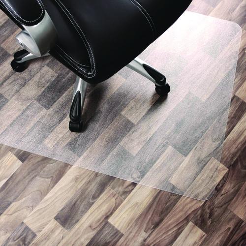 Image of Floortex® NRCMFLPD0003 Cleartex Unomat Anti-Slip Polycarbonate Chair Mat for Flat Pile Carpeted and Hard Floors, Rectangular, 35" x 47", Clear