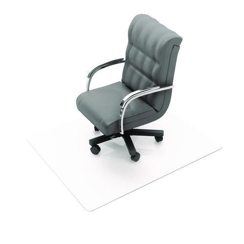 Image of Floortex® NRCMFLPD0003 Cleartex Unomat Anti-Slip Polycarbonate Chair Mat for Flat Pile Carpeted and Hard Floors, Rectangular, 35" x 47", Clear