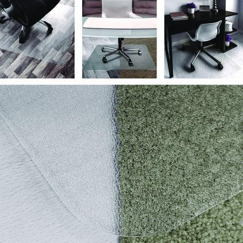 Image of Floortex® NRCMFLPD0003 Cleartex Unomat Anti-Slip Polycarbonate Chair Mat for Flat Pile Carpeted and Hard Floors, Rectangular, 35" x 47", Clear
