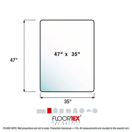 Image of Floortex® NRCMFLPD0003 Cleartex Unomat Anti-Slip Polycarbonate Chair Mat for Flat Pile Carpeted and Hard Floors, Rectangular, 35" x 47", Clear