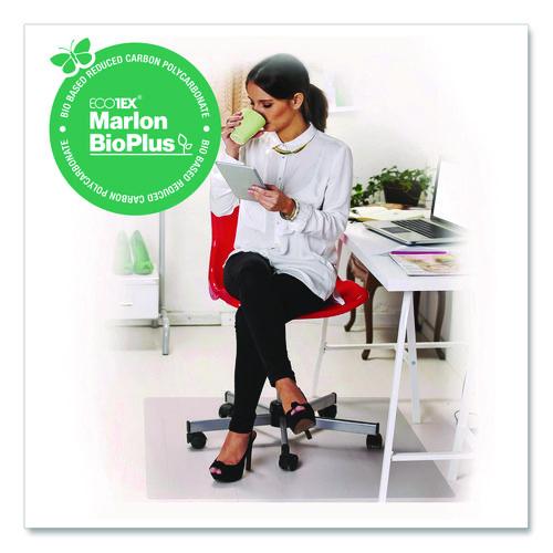 Image of Floortex® NRCMFLBS0004 Ecotex Marlon BioPlus Rectangular Polycarbonate Chair Mat for Hard Floors, Rectangular, 46" x 60", Clear