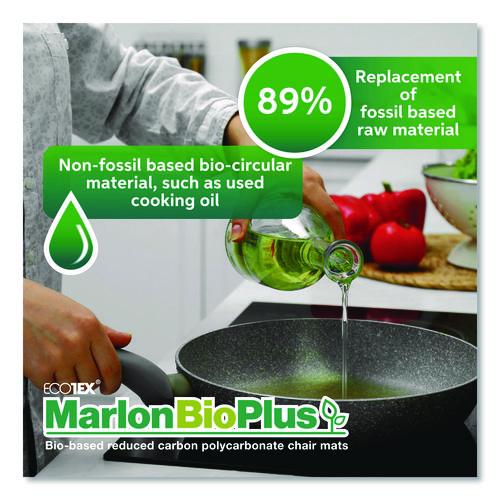 Image of Floortex® NRCMFLBS0004 Ecotex Marlon BioPlus Rectangular Polycarbonate Chair Mat for Hard Floors, Rectangular, 46" x 60", Clear