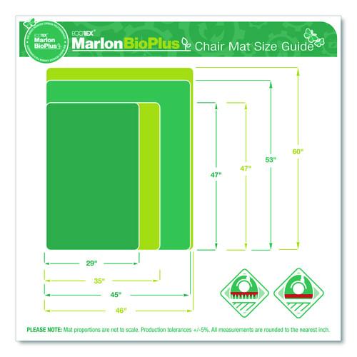 Image of Floortex® NRCMFLBS0004 Ecotex Marlon BioPlus Rectangular Polycarbonate Chair Mat for Hard Floors, Rectangular, 46" x 60", Clear