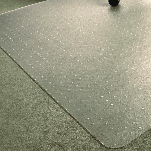 Image of Floortex® NCCMFLBG0002 Ecotex Marlon BioPlus Polycarbonate Chair Mat for Low to Medium Pile Carpeted Floors, Rectangular, 35" x 47", Clear