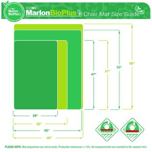 Image of Floortex® NCCMFLBG0002 Ecotex Marlon BioPlus Polycarbonate Chair Mat for Low to Medium Pile Carpeted Floors, Rectangular, 35" x 47", Clear