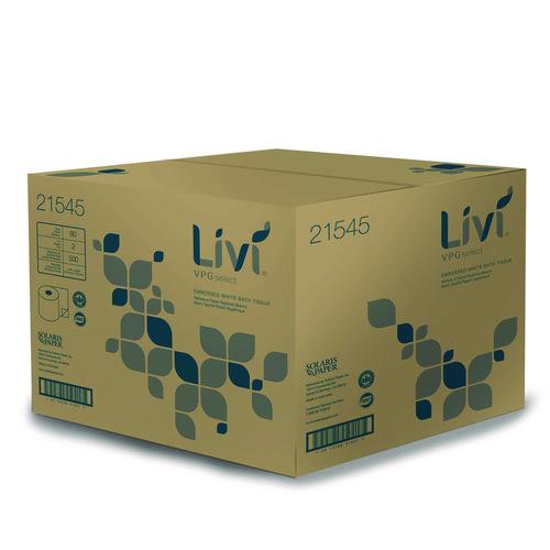 Image of Livi® VPG Select 21545 Bath Tissue, 2-Ply, White, 500 Sheets/Roll, 80 Rolls/Carton