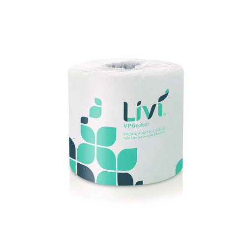 Image of Livi® VPG Select 21545 Bath Tissue, 2-Ply, White, 500 Sheets/Roll, 80 Rolls/Carton