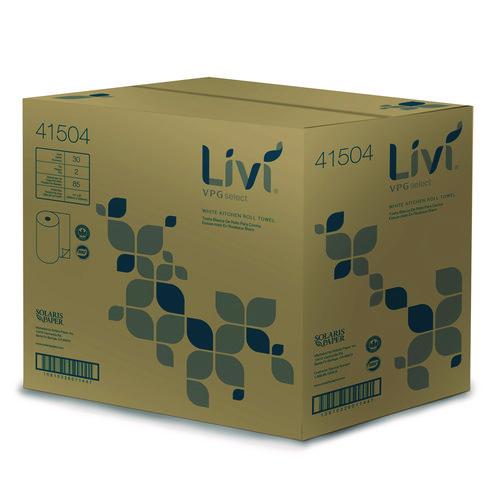 Image of Livi® VPG Select 41504 Kitchen Roll Towel, 2-Ply, 10.98 x, 9.98, White, 30 Rolls/Carton