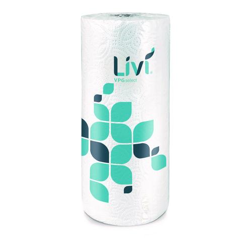 Image of Livi® VPG Select 41504 Kitchen Roll Towel, 2-Ply, 10.98 x, 9.98, White, 30 Rolls/Carton