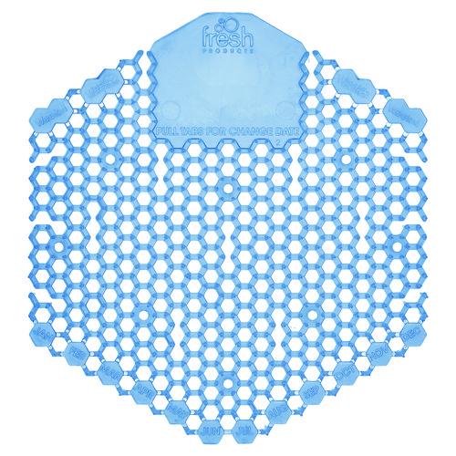 Image of Fresh Products 3WDS-F-010I060M-06 Wave 3D Urinal Deodorizer, Cotton Blossom Scent, Blue, 10/Box, 6 Boxes/Carton