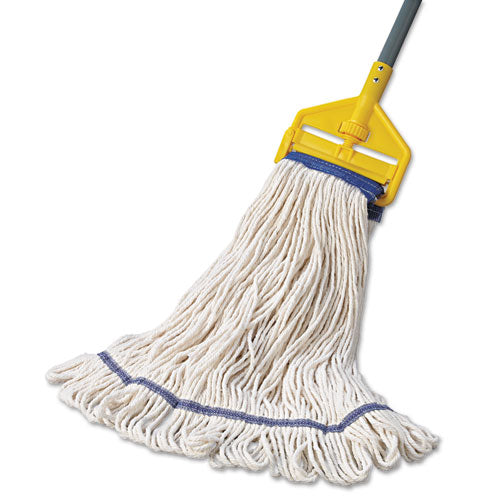 Image of Boardwalk® BWK504WH Super Loop Wet Mop Head, Cotton/synthetic Fiber, 5" Headband, X-Large Size, White, 12/carton