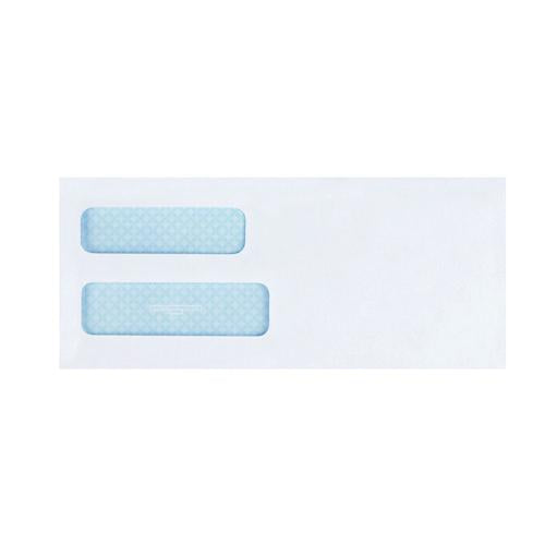 Image of Quality Park QUA24550 Double Window Security-Tinted Check Envelope, #10, Commercial Flap, Gummed Closure, 4.13 X 9.5, White, 500/box