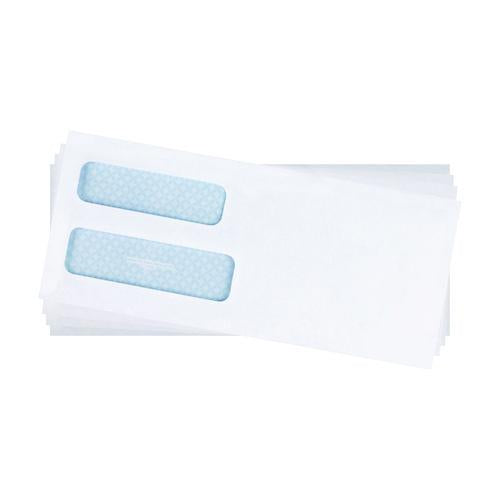 Image of Quality Park QUA24550 Double Window Security-Tinted Check Envelope, #10, Commercial Flap, Gummed Closure, 4.13 X 9.5, White, 500/box