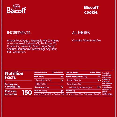 Image of Biscoff 50639 Cookies Dispenser Box, Caramel Cookie, 0.22 oz Bag, 150/Carton