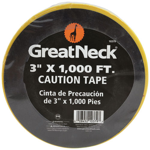 Image of Great Neck® 10379 Caution Safety Tape, Non-Adhesive, 3" X 1,000 Ft, Yellow