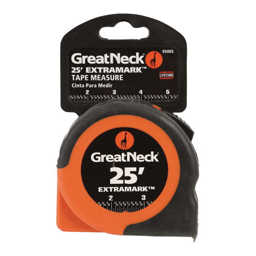 Image of Great Neck® 95005 ExtraMark Power Tape, 1" x 25 ft, Steel, Orange/Black