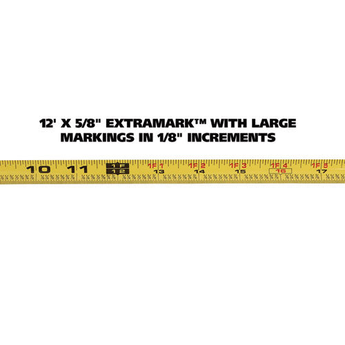 Image of Great Neck® 95007 ExtraMark Power Tape, 0.63" x 12 ft, Steel, Yellow/Black