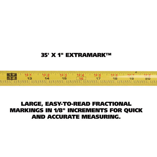 Image of Great Neck® 95010 ExtraMark Tape Measure, 1" x 35 ft, Steel, Orange/Black