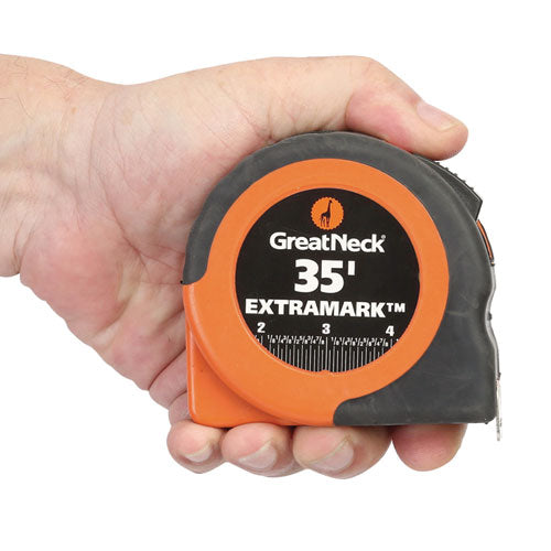 Image of Great Neck® 95010 ExtraMark Tape Measure, 1" x 35 ft, Steel, Orange/Black