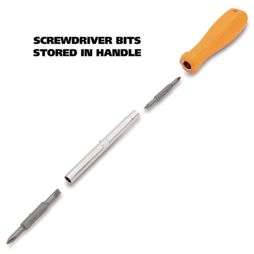 Image of Great Neck® SD4BC 4 In-1 Screwdriver W/interchangeable Phillips/standard Bits, Assorted Colors
