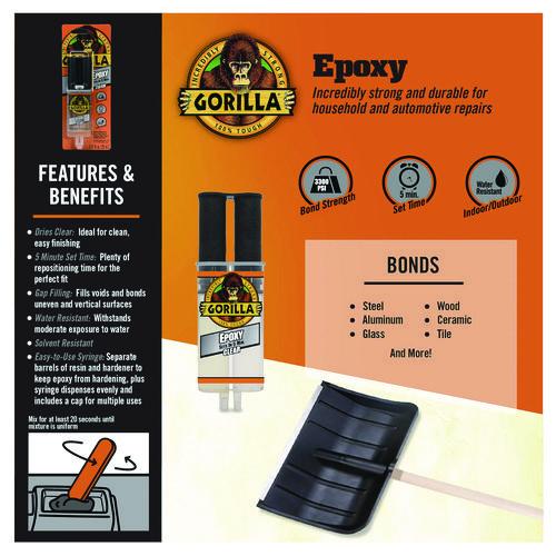 Image of Gorilla® 4200101 Epoxy, 0.85 oz, Dries Clear
