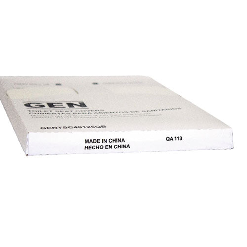 Image of GEN GENTSC40125Q Quarter-Fold Toilet Seat Covers, 14.17 x 16.73, White, 5,000/Carton