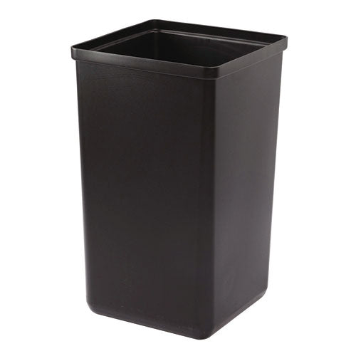 Image of Alpine Industries ALP4450BLKKIT4 29 Gallon Trash/Recycling Cans, Steel, Blue Recycling with Mixed Lid, Black Trash Can with Square Lid