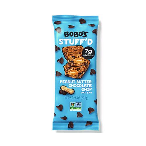 Image of Bobo's BBO00104 Stuff'D Peanut Butter and Chocolate Chip Oat Bar, 2.5 oz Bar, 12/Box