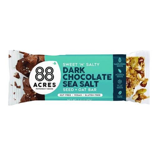 Image of 88 ACRES ACY00504 Sweet 'N Salty Gluten-Free Dark Chocolate Sea Salt Seed and Oat Bar, 1.6 oz Bar, 9/Box
