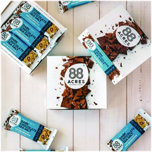 Image of 88 ACRES ACY00504 Sweet 'N Salty Gluten-Free Dark Chocolate Sea Salt Seed and Oat Bar, 1.6 oz Bar, 9/Box