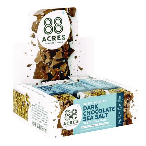 Image of 88 ACRES ACY00504 Sweet 'N Salty Gluten-Free Dark Chocolate Sea Salt Seed and Oat Bar, 1.6 oz Bar, 9/Box
