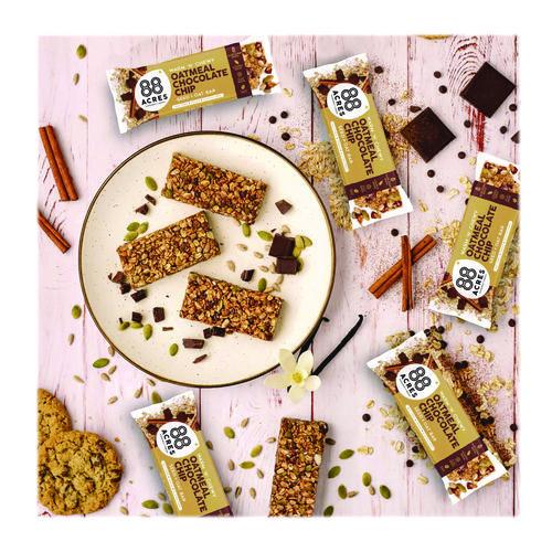 Image of 88 ACRES ACY11049 Warm 'N Chewy Gluten-Free Oatmeal/Chocolate Chip Seed and Oat Bar, 1.6 oz Bar, 9/Box