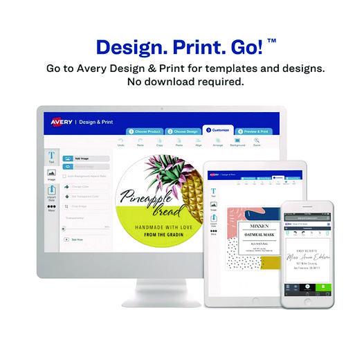 Image of Avery® 64510 Laser/Inkjet Multipurpose Label, 2 x 2, White, 12/Sheet, 8 Sheets/Pack