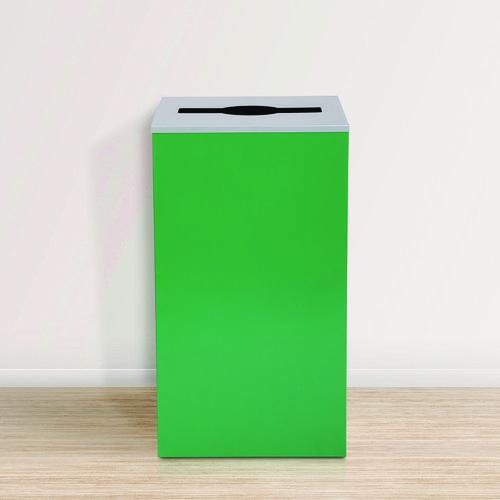 Image of Alpine Industries ALP4450KITGRNM 29 Gallon Trash/Recycling Cans, Steel, Green Can with Mixed Lid