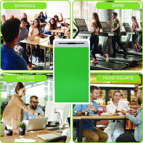 Image of Alpine Industries ALP4450KITGRNM 29 Gallon Trash/Recycling Cans, Steel, Green Can with Mixed Lid